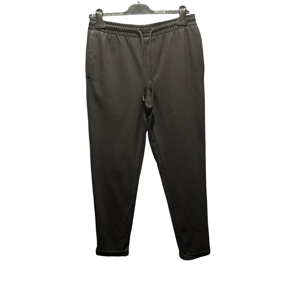 Size Small - Zara Black Tapered Jogger Pants Cuffed Hem